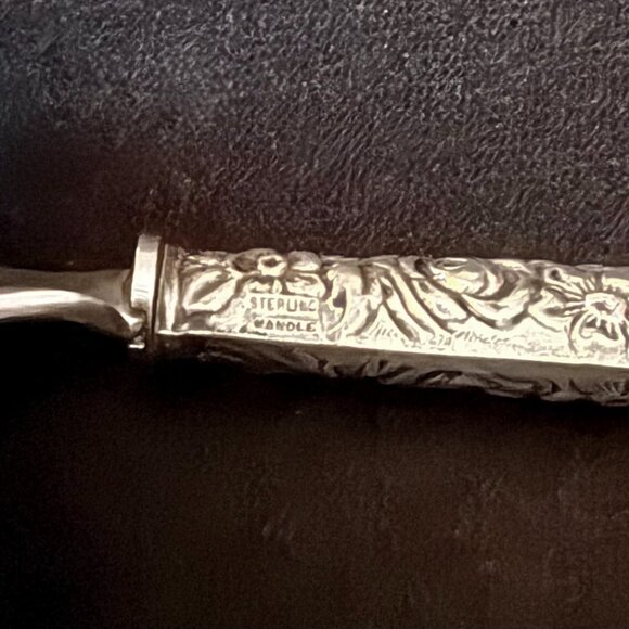 Sterling Silver Repousse Bottle Opener Vintage 6 1/8" - Picture 9 of 9